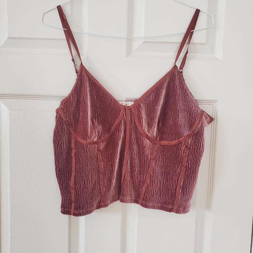 Blue Tassel Faux Corset tank women's medium